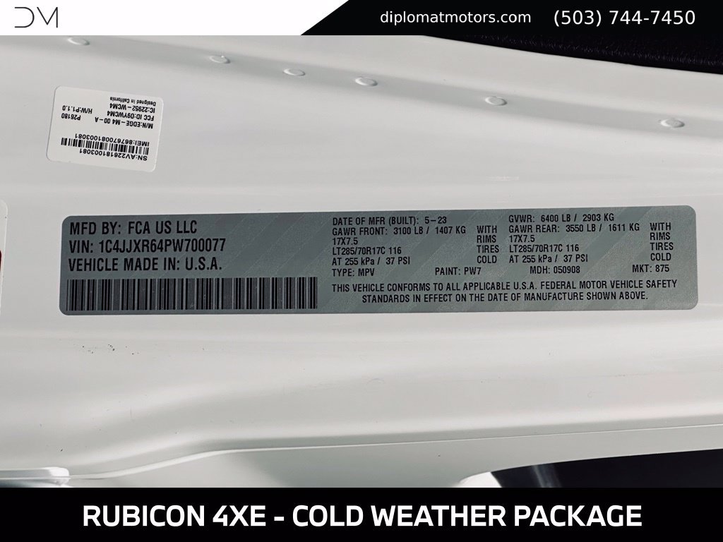 Used 2023 Jeep Wrangler Unlimited Rubicon 4xe w/ Cold Weather Group AWD/4WD image 54
