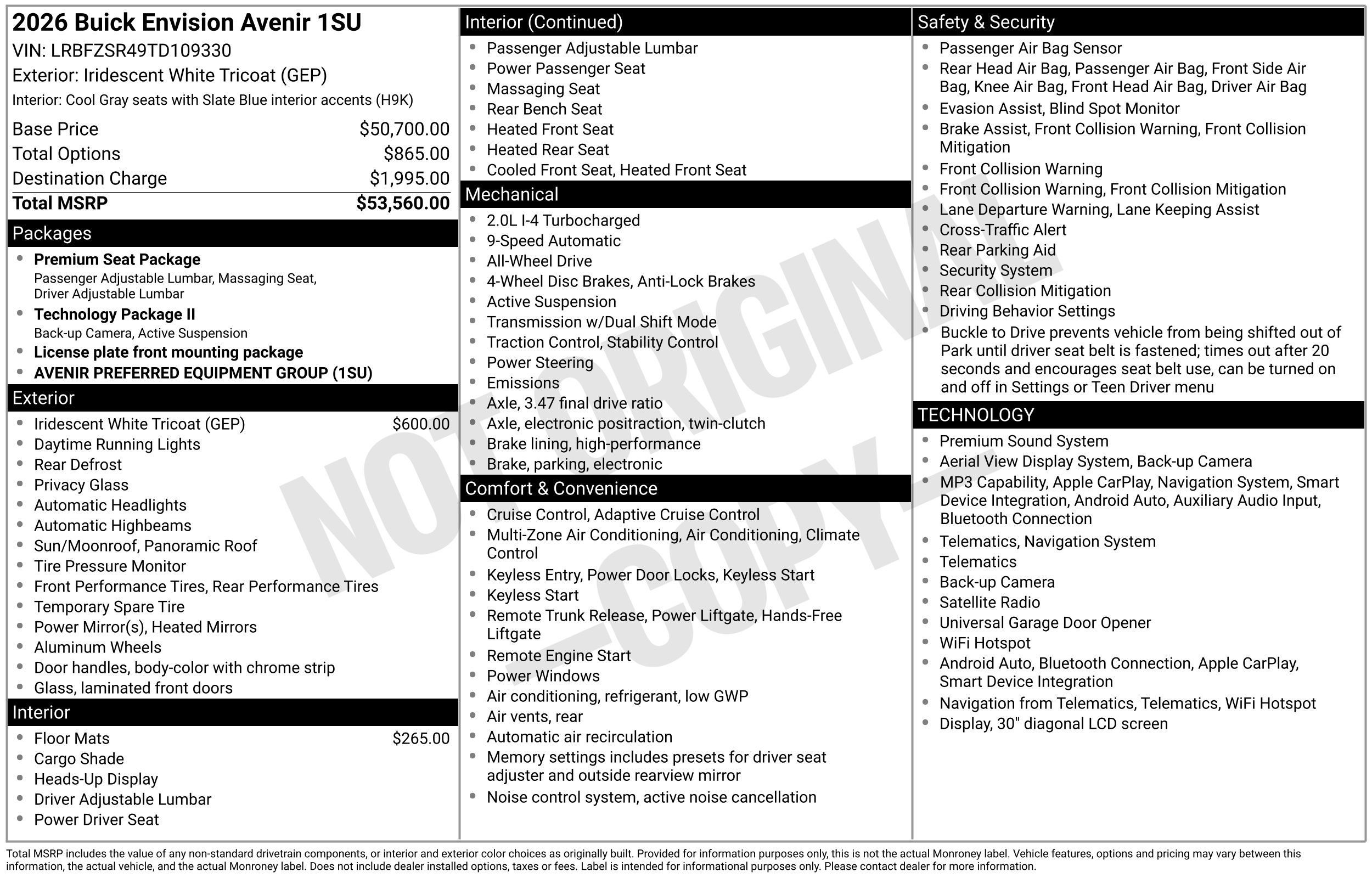New 2026 Buick Envision Avenir AWD/4WD image 46