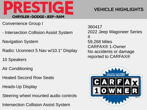 Used 2022 Jeep Wagoneer Series II w/ Convenience Group I RWD image 4