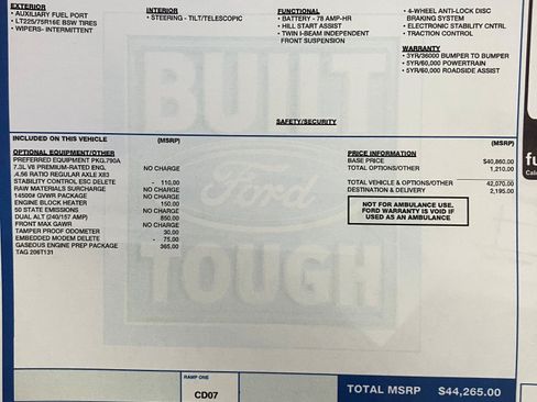Used 2027 Ford E-450 and Econoline 450 Super Duty w/ Gaseous Engine Prep Package RWD image 5