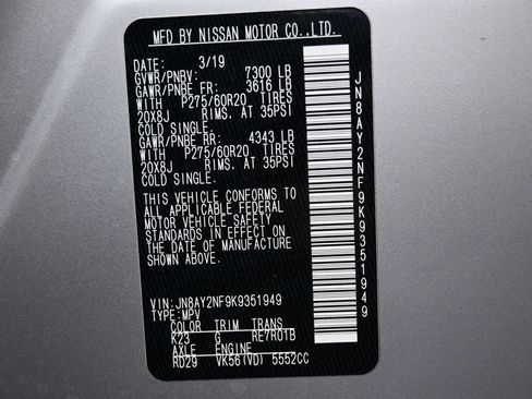 Used 2019 Nissan Armada Platinum w/ Captain's Chairs Package image 42