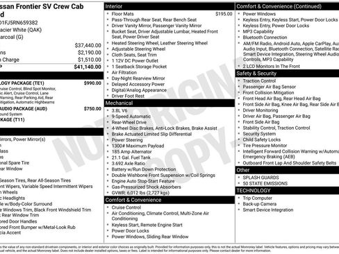 Certified 2024 Nissan Frontier SV w/ Technology Package RWD image 7