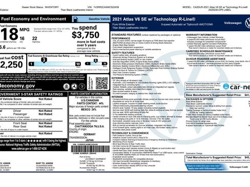 Used 2021 Volkswagen Atlas SE w/ Panoramic Sunroof Package image 11