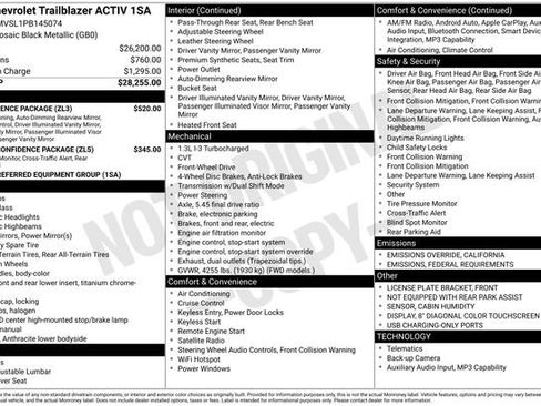 Used 2023 Chevrolet TrailBlazer ACTIV w/ Convenience Package image 4