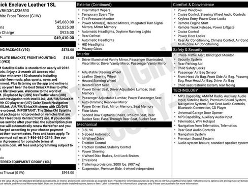 Used 2016 Buick Enclave Leather w/ Trailering Package AWD/4WD image 2