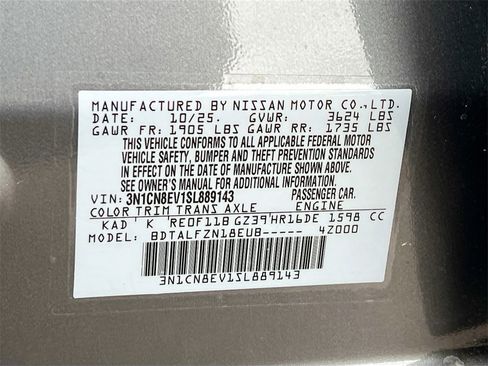 New 2025 Nissan Versa SV image 28