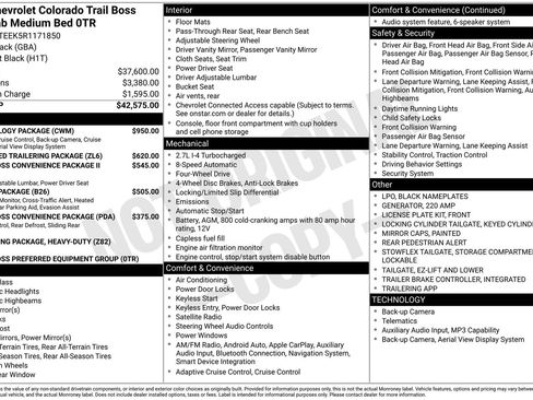 Used 2024 Chevrolet Colorado Trail Boss w/ Technology Package AWD/4WD image 32