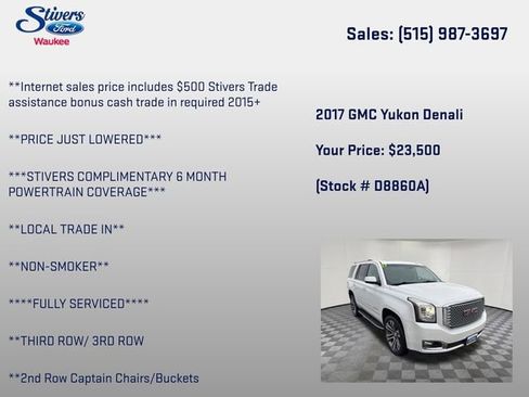 Used 2017 GMC Yukon Denali w/ Open Road Package image 33