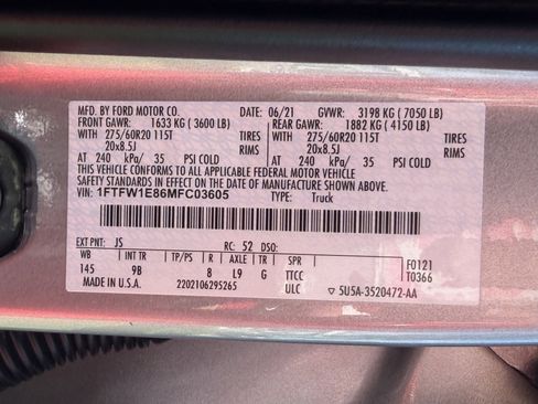 Certified 2021 Ford F150 Platinum w/ Equipment Group 701A High AWD/4WD image 36