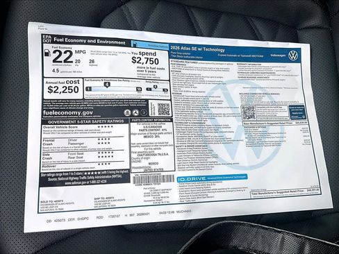 New 2026 Volkswagen Atlas SE AWD/4WD image 18