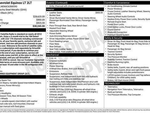 Used 2012 Chevrolet Equinox LT AWD/4WD image 5