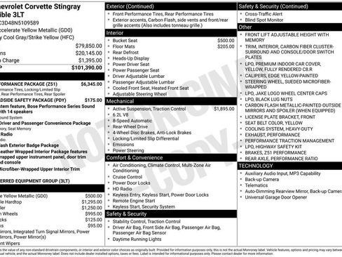 Used 2022 Chevrolet Corvette Stingray Premium Conv w/ Z51 Performance Package RWD image 27