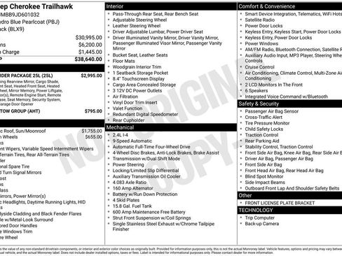 Used 2018 Jeep Cherokee Trailhawk w/ Quick Order Package 25L image 24