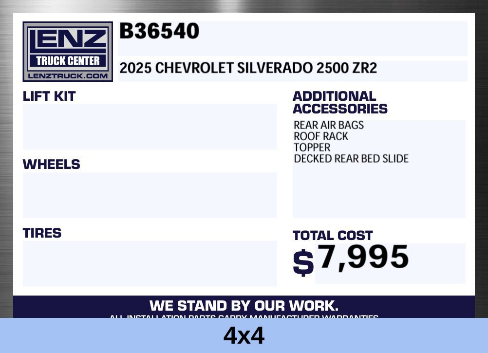 Used 2025 Chevrolet Silverado 2500 ZR2 w/ Technology Package AWD/4WD image 2