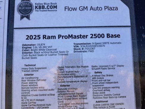 Used 2025 RAM ProMaster 2500 w/ U-Haul Equipment Group FWD image 39