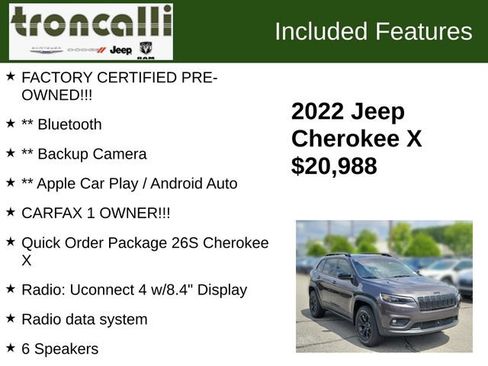 Certified 2022 Jeep Cherokee Latitude AWD/4WD image 5
