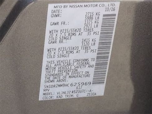 Used 2017 Nissan Pathfinder Platinum w/ Family Entertainment Package image 39