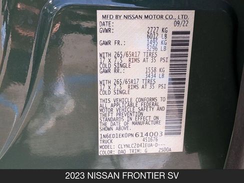 Certified 2023 Nissan Frontier SV w/ SV Premium Package AWD/4WD image 25