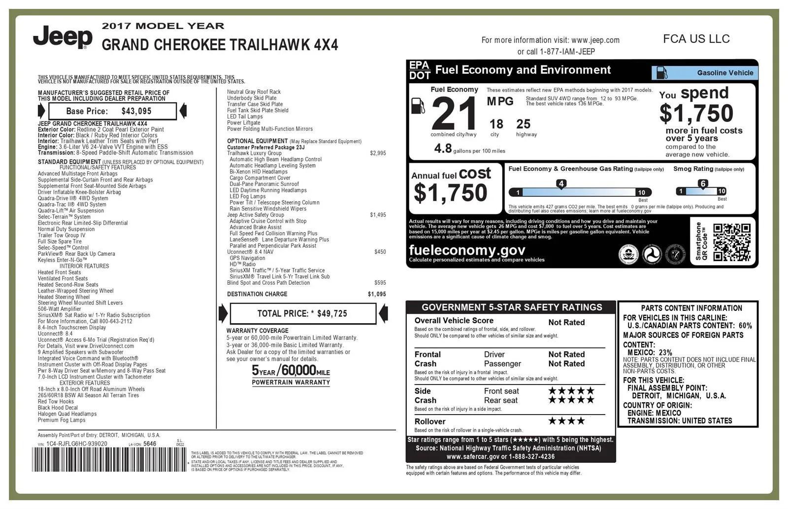 Used 2017 Jeep Grand Cherokee Trailhawk w/ Trailhawk Luxury Group AWD/4WD image 27