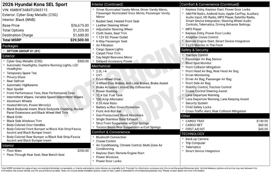Used 2026 Hyundai Kona SEL Sport FWD image 3