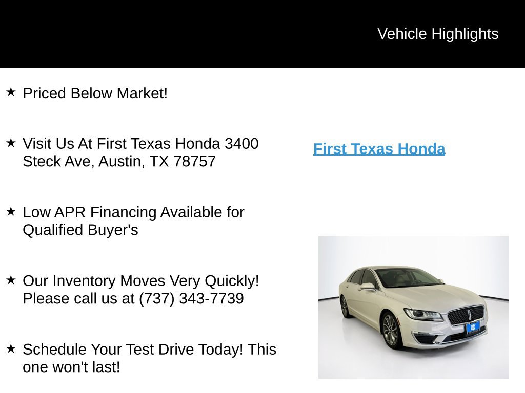 Used 2019 Lincoln MKZ Reserve w/ Reserve Plus Package FWD image 9