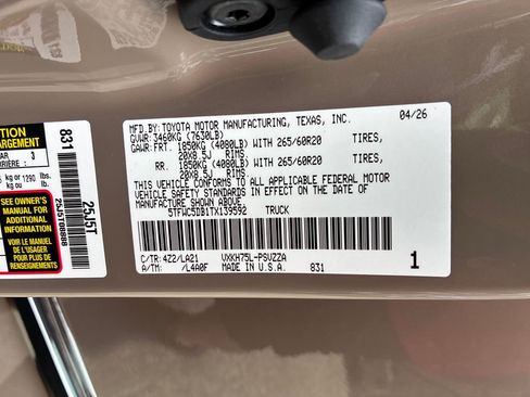 New 2026 Toyota Tundra Limited AWD/4WD image 57