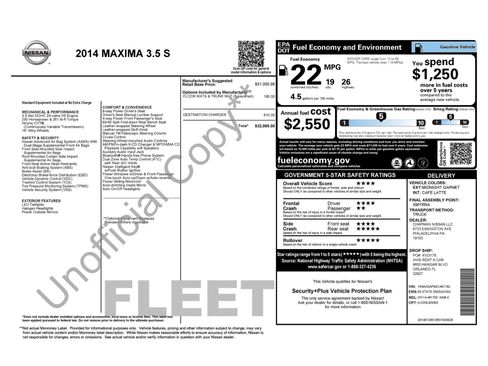 Used 2014 Nissan Maxima 3.5 S FWD image 1