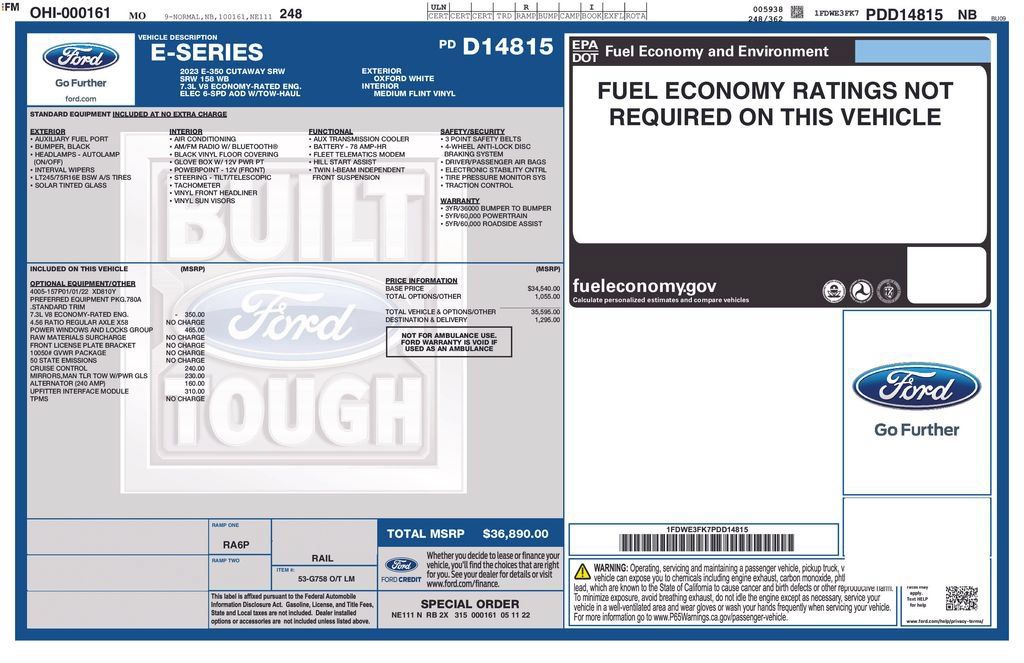 Used 2023 Ford E-350 and Econoline 350 Super Duty w/ Power Windows & Locks Group RWD image 33
