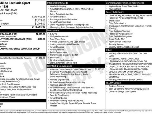 Used 2022 Cadillac Escalade Sport Platinum w/ LPO, ONYX Package image 45