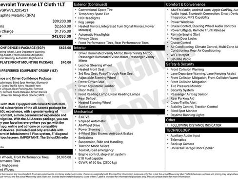 Used 2020 Chevrolet Traverse LT w/ Driver Confidence II Package image 12