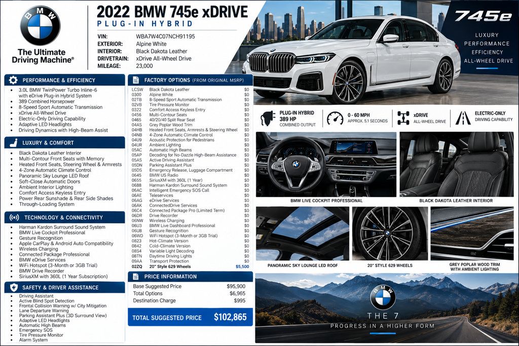 Used 2022 BMW 745e xDrive AWD/4WD image 59