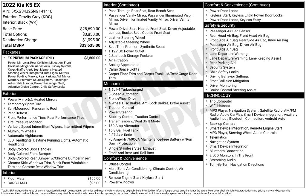 Used 2022 Kia K5 EX w/ EX Premium Package FWD image 42