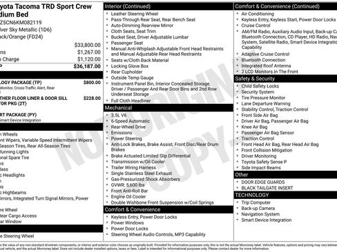 Used 2019 Toyota Tacoma TRD Sport w/ Technology Package RWD image 33