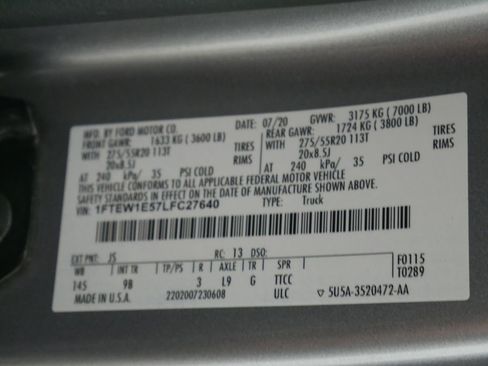 Used 2020 Ford F150 Platinum w/ Equipment Group 701A Luxury image 16