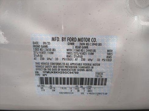 New 2025 Ford Explorer ST-Line w/ ST-Line Street Pack image 19