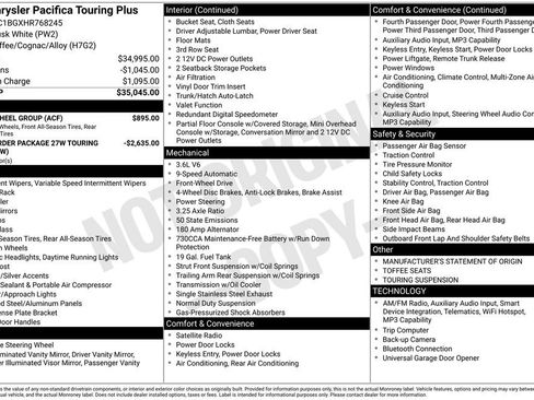 Used 2017 Chrysler Pacifica Touring Plus w/ Tire & Wheel Group FWD image 10