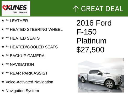 Used 2016 Ford F150 Platinum w/ Max Trailer Tow Package image 2