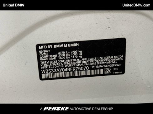 Used 2024 BMW M3 Competition w/ Executive Package RWD image 14