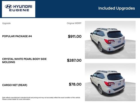 Used 2016 Subaru Outback 2.5i Limited w/ Popular Package #4 AWD/4WD image 10