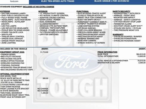 New 2025 Ford F150 Tremor w/ Equipment Group 402A High image 2