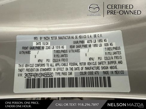 Certified 2025 MAZDA MAZDA3 s FWD image 50