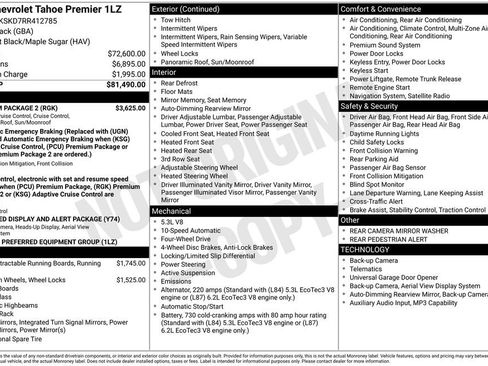 Used 2024 Chevrolet Tahoe Premier w/ Premium Package 2 image 2