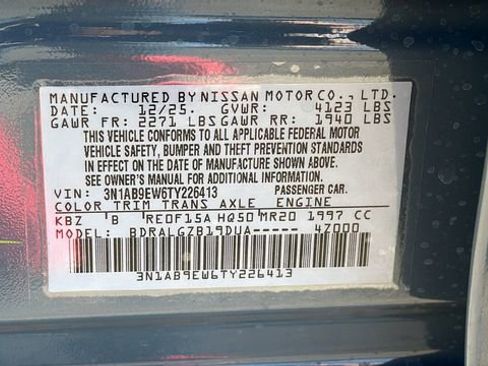 New 2026 Nissan Sentra SL w/ Floor Mat Package FWD image 30
