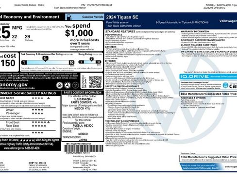 Used 2024 Volkswagen Tiguan SE AWD/4WD image 4