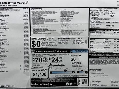 New 2026 BMW 750e xDrive w/ Executive Package AWD/4WD image 16