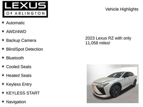 Used 2023 Lexus RZ 450e Premium w/ Cold Area Package AWD/4WD image 8
