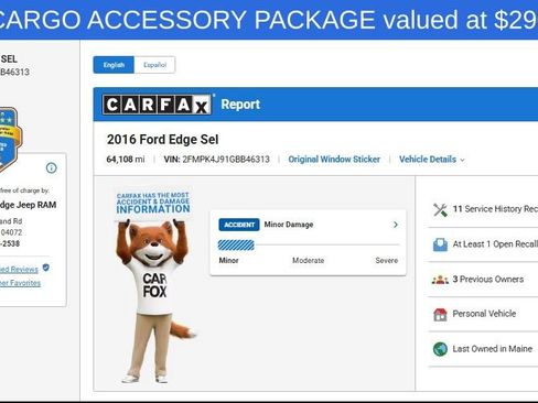 Used 2016 Ford Edge SEL w/ Equipment Group 201A AWD/4WD image 12