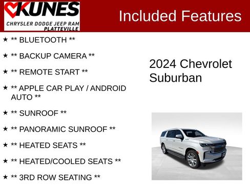Used 2024 Chevrolet Suburban High Country w/ Max Trailering Package image 2
