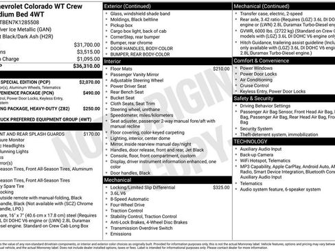 Used 2019 Chevrolet Colorado W/T w/ Custom Special Edition AWD/4WD image 10