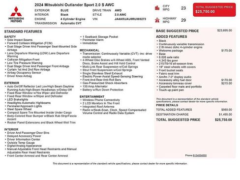 Used 2024 Mitsubishi Outlander Sport AWD image 2